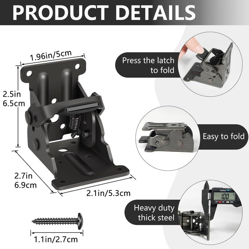 Woyuosn Heavy Duty Folding Brackets with 90° Self-Locking