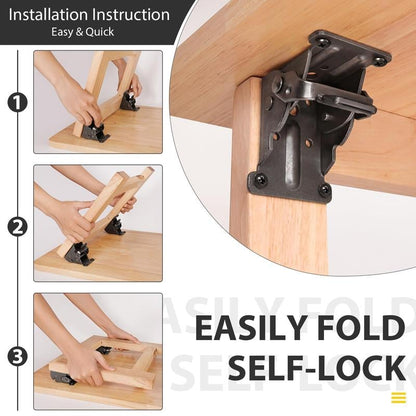 Woyuosn Heavy Duty Folding Brackets with 90° Self-Locking