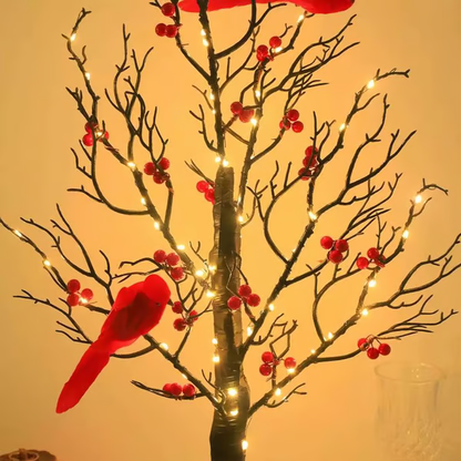🐦Vintage Glowing Tree with Cardinals